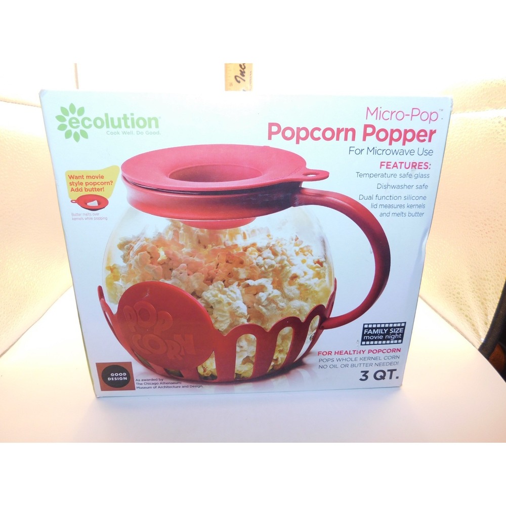 Ecolution Micro-Pop 3 Quart Microwave Popcorn Popper - Red